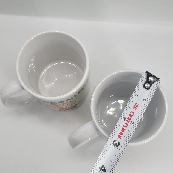 Lot of 2 Mugs Peanuts 2016 Worldwide LLC Multicolor Solid White 16 oz - Picture 8 of 9